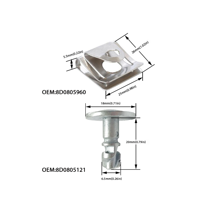KIT VIS 1/4 DE TOUR ATTACHE CAPOT TYPE VW