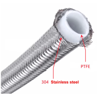 DURITE TYPE S TEFLON TRESSE INOX DASH 6 Ø8 INT. (LE CM)