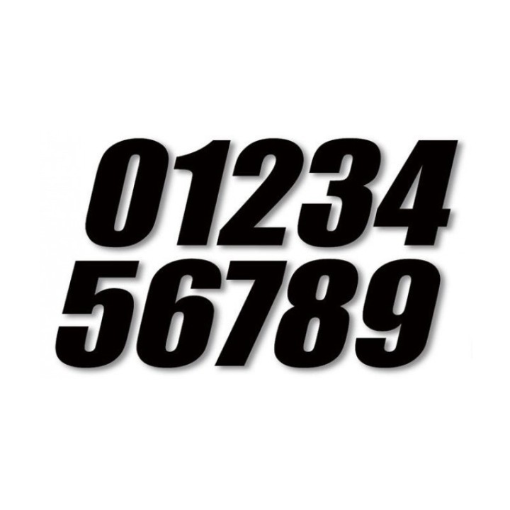 NUMÉRO DE COURSE "3" HAUTEUR 180mm NOIR (FFSA)